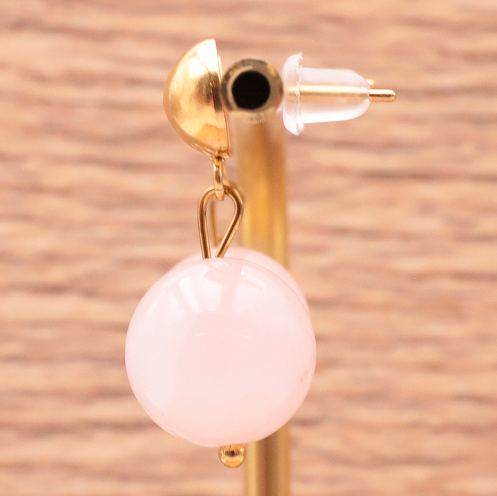 Boucles d’oreilles en Quartz Rose – Amour & Douceur