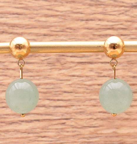 Boucles d’oreilles en Aventurine Verte – Chance & Harmonie