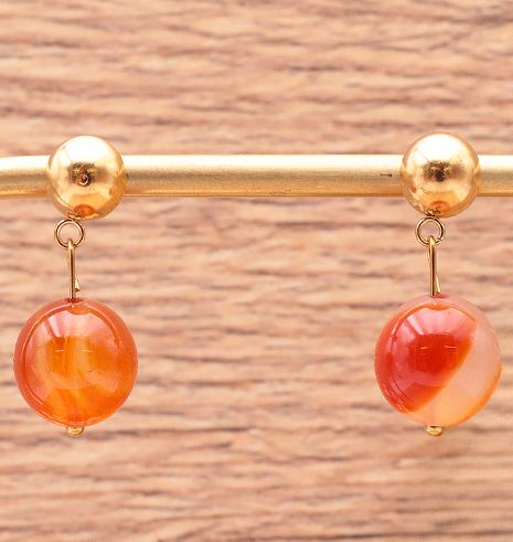 Boucles d’oreilles en Cornaline – Vitalité & Confiance