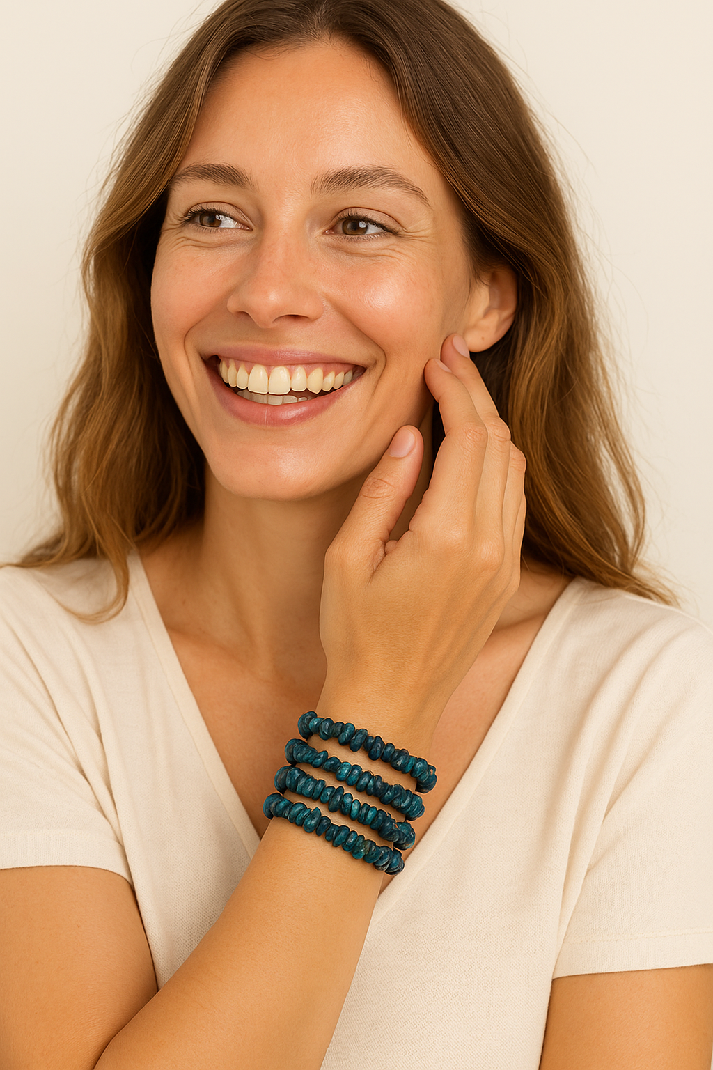 Bracelet Apatite Bleue – Clarté & Expression authentique